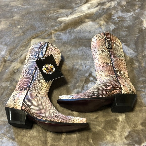 Multicolor Python Exotic Snakeskin Cowboy boots - Picture 4 of 4